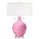 Color Plus Toby Nickel 28" Candy Pink Table Lamp