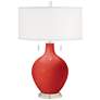 Color Plus Toby Nickel 28" Cherry Tomato Red Table Lamp