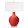 Color Plus Toby Nickel 28" Cherry Tomato Red Table Lamp