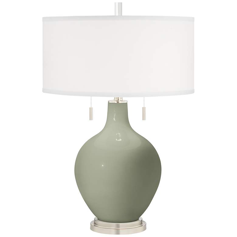 Image 2 Color Plus Toby Nickel 28 inch Evergreen Fog Green Table Lamp