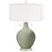 Color Plus Toby Nickel 28" Evergreen Fog Green Table Lamp