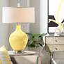 Color Plus Toby Nickel 28" Modern Daffodil Yellow Glass Table Lamp