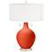 Color Plus Toby Nickel 28" Modern Daredevil Orange Table Lamp
