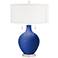 Color Plus Toby Nickel 28" Modern Dazzling Blue Table Lamp