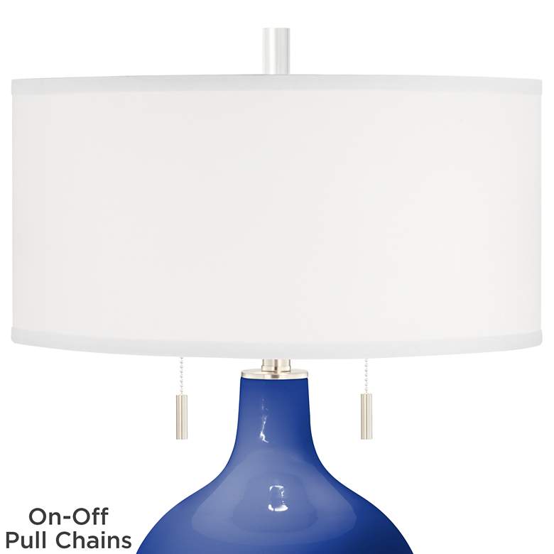 Image 4 Color Plus Toby Nickel 28" Modern Dazzling Blue Table Lamp more views