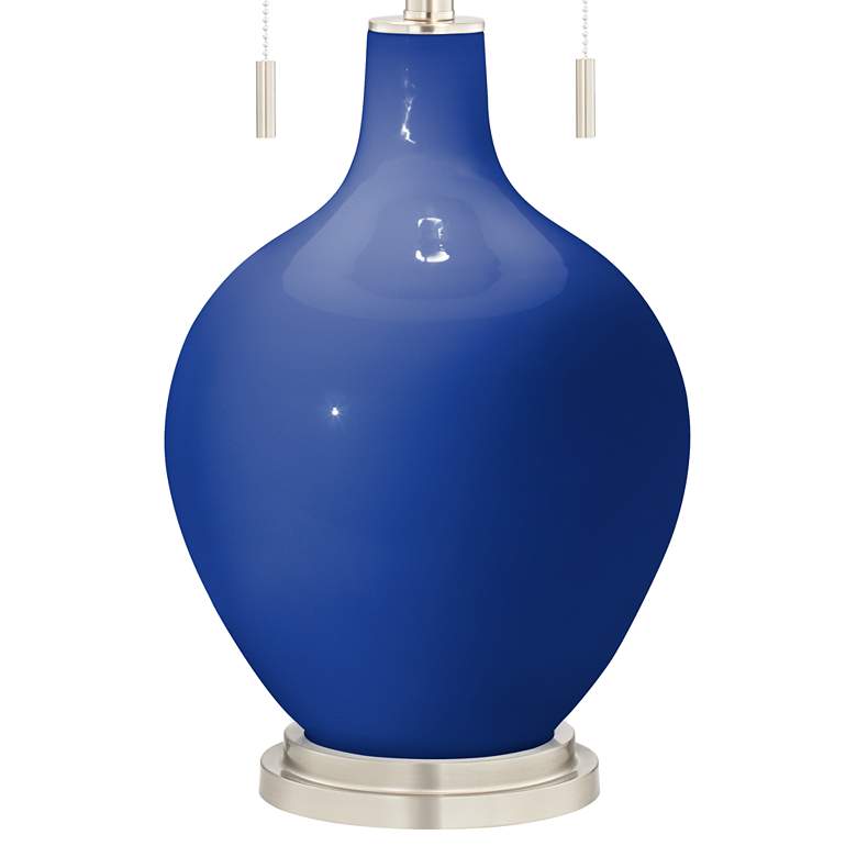 Image 5 Color Plus Toby Nickel 28" Modern Dazzling Blue Table Lamp more views