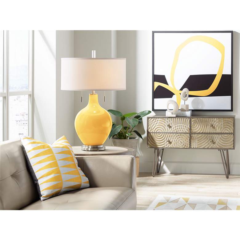 Image 3 Color Plus Toby Nickel 28" Modern Goldenrod Yellow Table Lamp more views