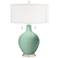 Color Plus Toby Nickel 28" Modern Grayed Jade Green Table Lamp