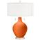 Color Plus Toby Nickel 28" Modern Invigorate Orange Table Lamp