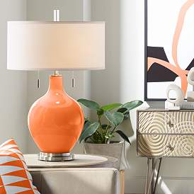 Image1 of Color Plus Toby Nickel 28" Modern Invigorate Orange Table Lamp