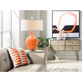 Image3 of Color Plus Toby Nickel 28" Modern Invigorate Orange Table Lamp more views