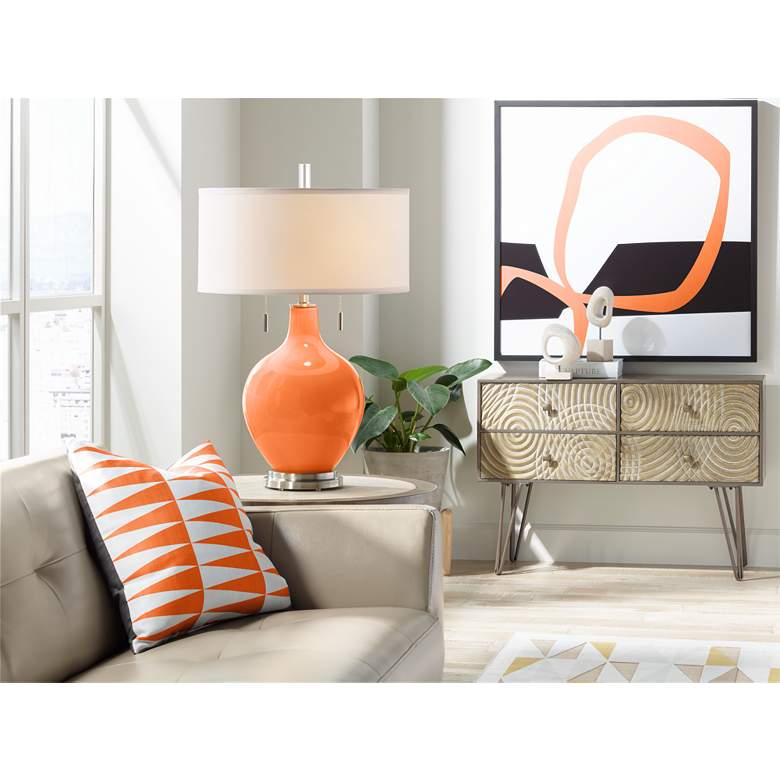 Image 3 Color Plus Toby Nickel 28" Modern Invigorate Orange Table Lamp more views