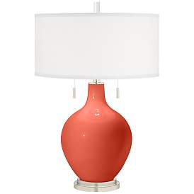 Image2 of Color Plus Toby Nickel 28" Modern Koi Orange Table Lamp