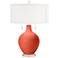 Color Plus Toby Nickel 28" Modern Koi Orange Table Lamp