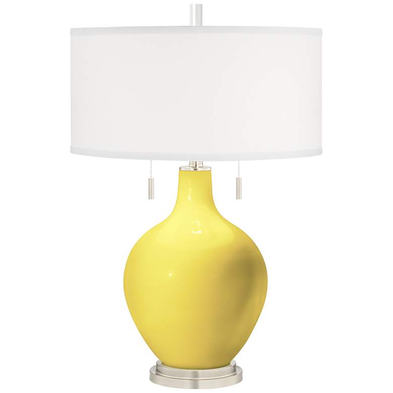 Image 2 Color Plus Toby Nickel 28" Modern Lemon Twist Yellow Table Lamp