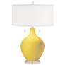 Color Plus Toby Nickel 28" Modern Lemon Zest Yellow Table Lamp