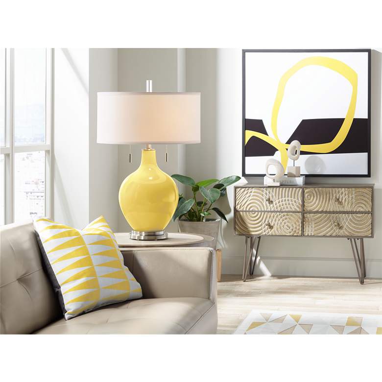 Image 3 Color Plus Toby Nickel 28 inch Modern Lemon Zest Yellow Table Lamp more views