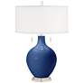 Color Plus Toby Nickel 28" Modern Monaco Blue Table Lamp in scene
