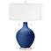 Color Plus Toby Nickel 28" Modern Monaco Blue Table Lamp