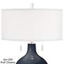 Color Plus Toby Nickel 28" Modern Naval Blue Glass Table Lamp