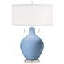 Color Plus Toby Nickel 28" Modern Placid Blue Table Lamp