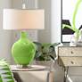 Color Plus Toby Nickel 28" Modern Rosemary Green Table Lamp