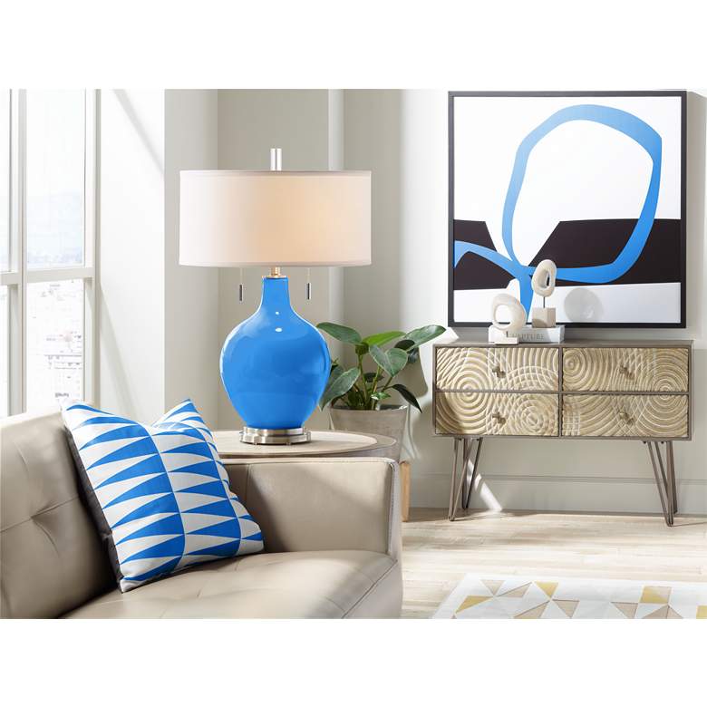 Image 3 Color Plus Toby Nickel 28 inch Modern Royal Blue Table Lamp more views