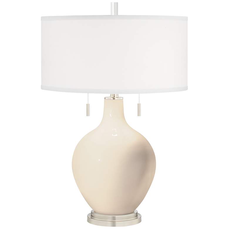 Image 2 Color Plus Toby Nickel 28" Modern Steamed Milk White Table Lamp