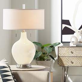 Image1 of Color Plus Toby Nickel 28" Modern Steamed Milk White Table Lamp