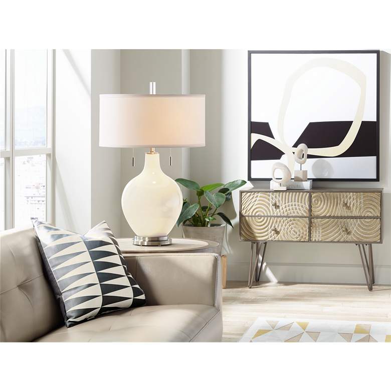 Image 3 Color Plus Toby Nickel 28" Modern Steamed Milk White Table Lamp more views