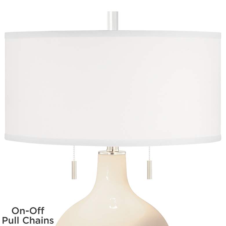 Image 4 Color Plus Toby Nickel 28" Modern Steamed Milk White Table Lamp more views