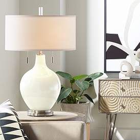Image1 of Color Plus Toby Nickel 28" Modern West Highland White Table Lamp