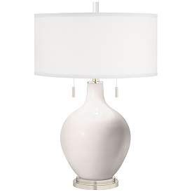 Image2 of Color Plus Toby Nickel 28" Smart White Glass Table Lamp