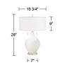 Color Plus Toby Nickel 28" Smart White Glass Table Lamp