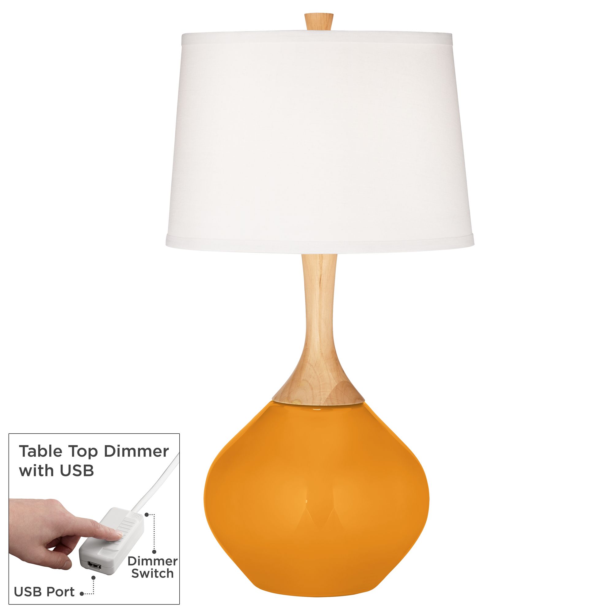Image Color Plus Wexler 31" High Carnival Orange Table Lamp with USB Dimmer
