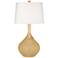 Color Plus Wexler 31" High Fog Linen Shade Empire Gold Table Lamp