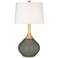 Color Plus Wexler 31" High Fog Linen Shade Pewter Green Table Lamp