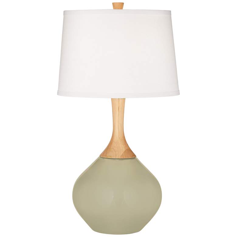 Image 2 Color Plus Wexler 31" High Linen Shade and Sage Green Table Lamp