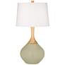 Color Plus Wexler 31" High Linen Shade and Sage Green Table Lamp