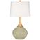 Color Plus Wexler 31" High Linen Shade and Sage Green Table Lamp
