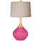 Color Plus Wexler 31" High Linen Shade Blossom Pink Table Lamp