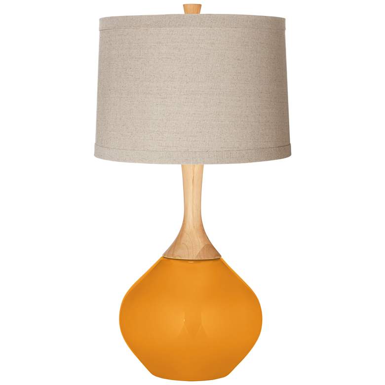 Image 1 Color Plus Wexler 31" High Linen Shade Carnival Orange Table Lamp