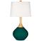 Color Plus Wexler 31" High Linen Shade Peacock Blue Table Lamp