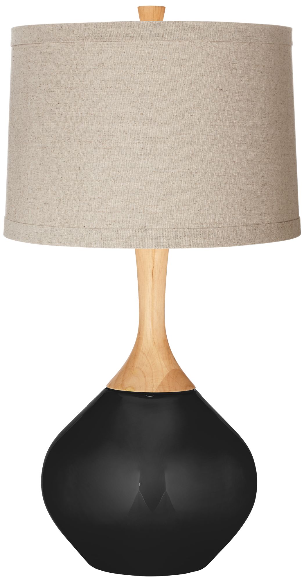 Image Color Plus Wexler 31" High Linen Shade Tricorn Black Table Lamp