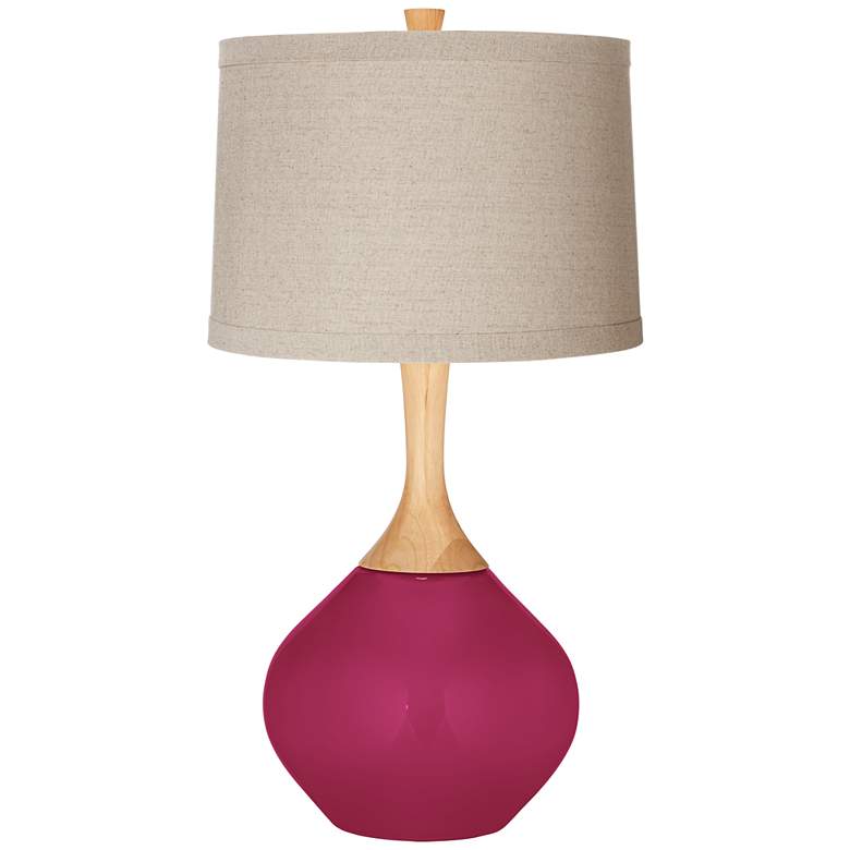 Image 1 Color Plus Wexler 31" High Linen Shade Vivacious Pink Table Lamp