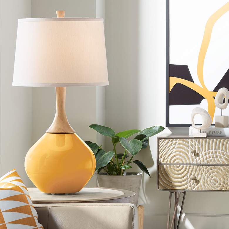 Image 1 Color Plus Wexler 31" High Modern Marigold Yellow Table Lamp