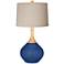 Color Plus Wexler 31" High Natural Linen Shade Monaco Blue Table Lamp