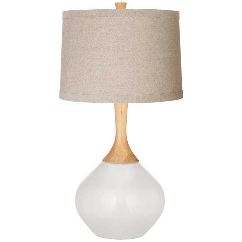 Image 1 Color Plus Wexler 31 inch Linen and Winter White Glass Table Lamp