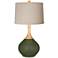 Color Plus Wexler 31" Linen Drum Shade Secret Garden Green Table Lamp