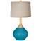Color Plus Wexler 31" Linen Shade Caribbean Sea Blue Table Lamp